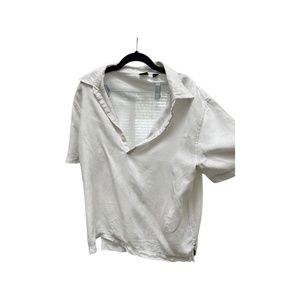 WHITE RELAXED LINEN HUGO BOSS T SHIRT